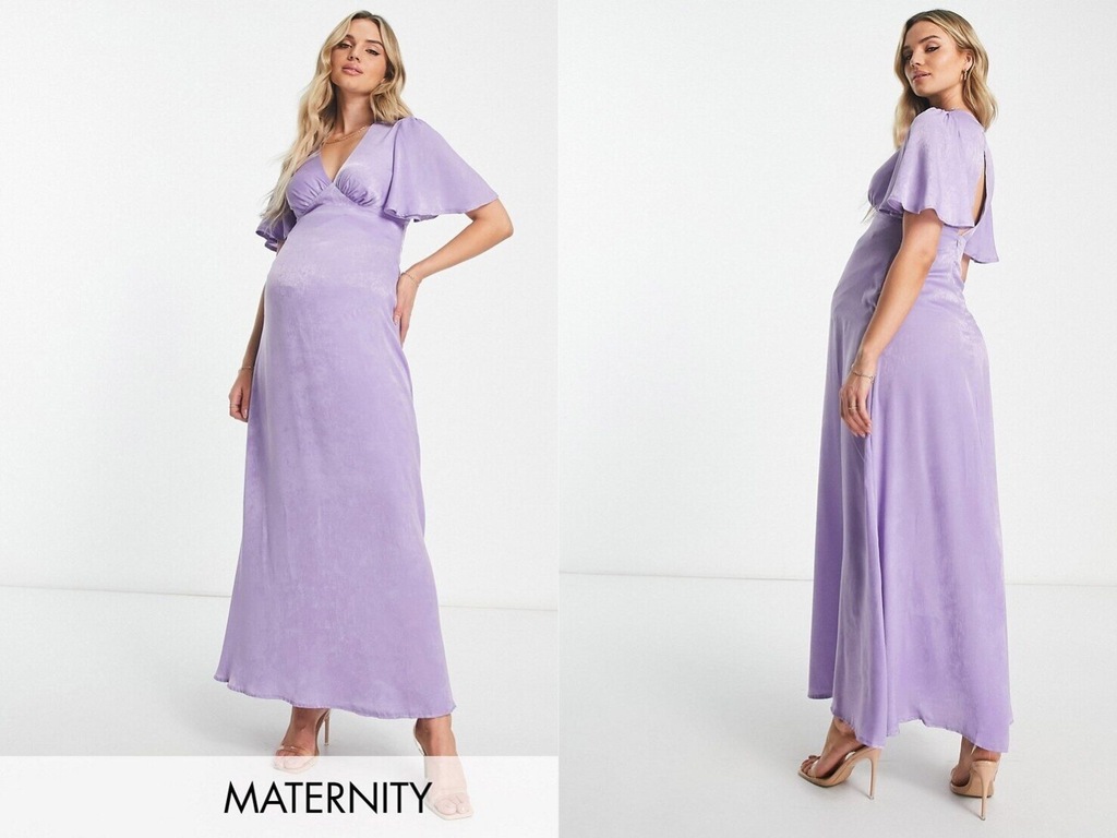 Flounce London Maternity satynowa sukienka L