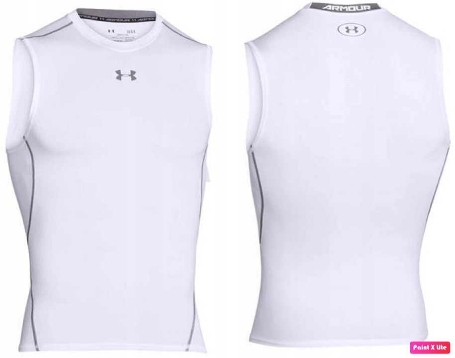 UNDER ARMOUR HG COMPRESSION BEZRĘKAWNIK BIAŁY r.M