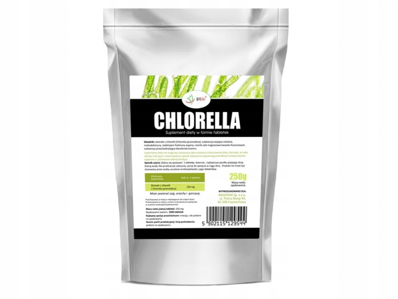 Chlorella duża tabletki 250mg (1000 tabletek 250g)
