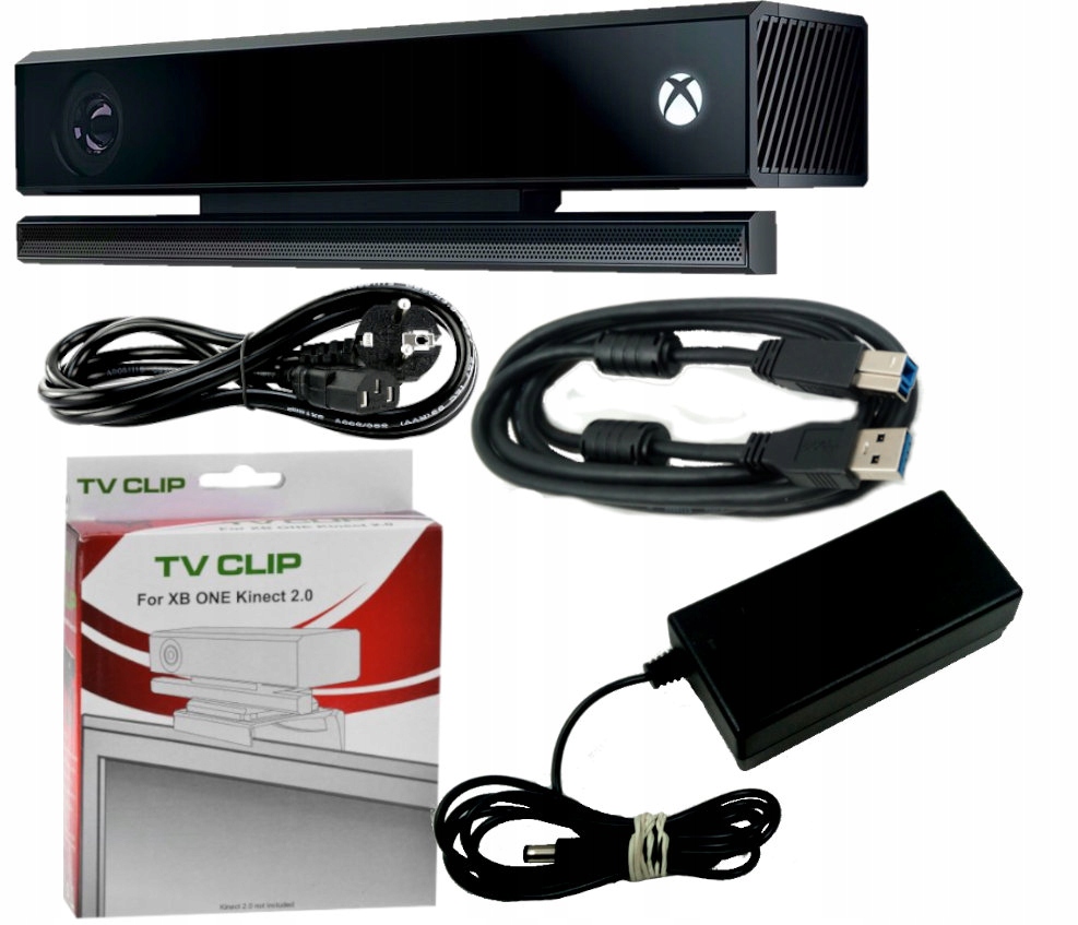 SENSOR KINECT XBOX ONE S PC X + WBUDOWANY ADAPTER + NOWY UCHWYT NA TV MEGA