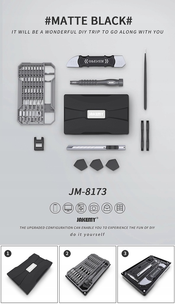 Купить НАБОР НАСАДОК ДЛЯ РЕМОНТА GSM JAKEMY JM 8173: отзывы, фото, характеристики в интерне-магазине Aredi.ru