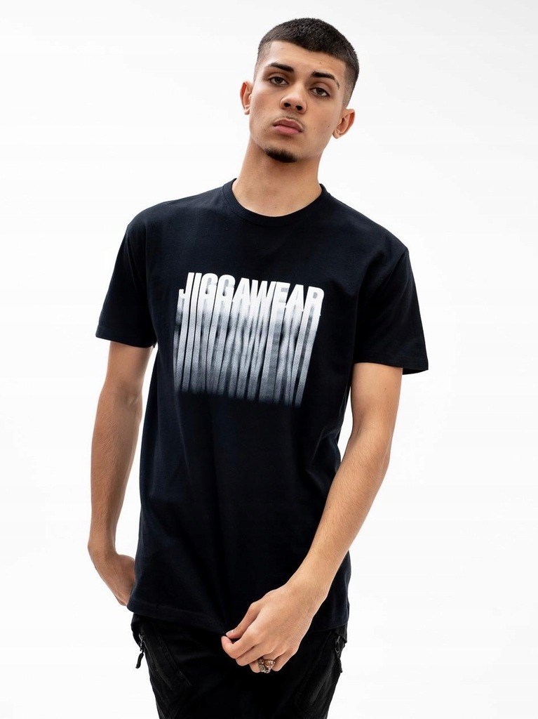 Koszulka Męska Jigga T-Shirt Blur Logo Czarna L