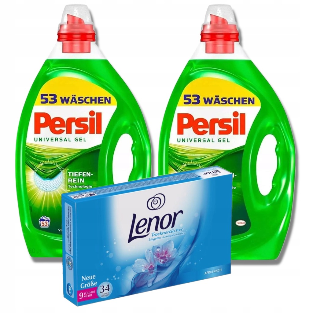 Żel do prania Persil 5,3L + Chusteczki Lenor 34szt