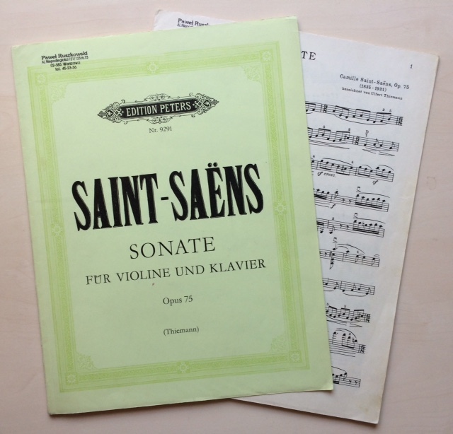 NUTY SAINT-SAENS Peters skrzypce SONATY op. 75