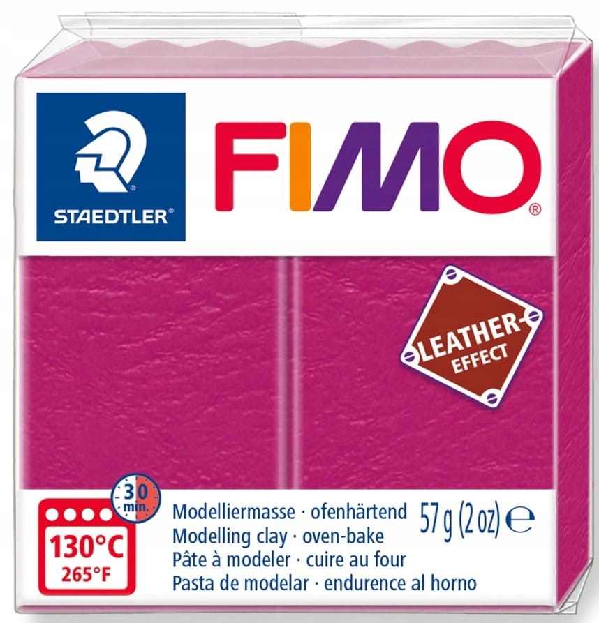 Modelina FIMO leather effect kolor amarantowy 229