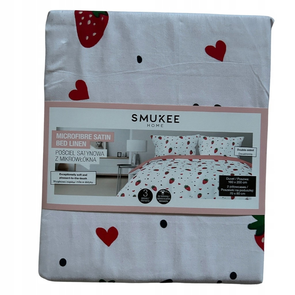 Komplet pościeli Smukee 160 x 200 serca na Walentynki