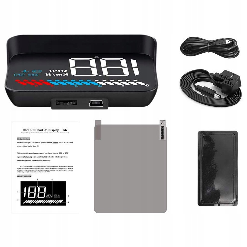 Projektor HUD LED LCD OBD2 M7 HEAD UP DISPLAY