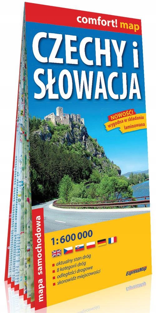 CZECHY I SŁOWACJA LAMINOWANA MAPA SAMOCHODOWA...