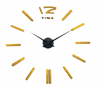 Zegar 3D złoty nowoczesny glamour na ścianę 1 metr