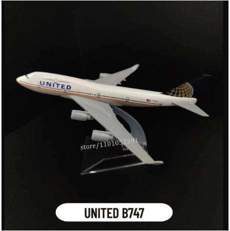 Model samolotu boeing 747 united metalowy 1/400
