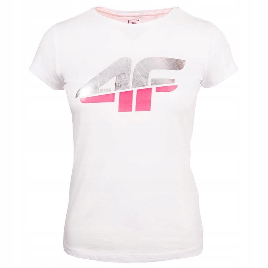 T-shirt 4F HJZ20-JTSD006 10S - BIAŁY; 128 CM