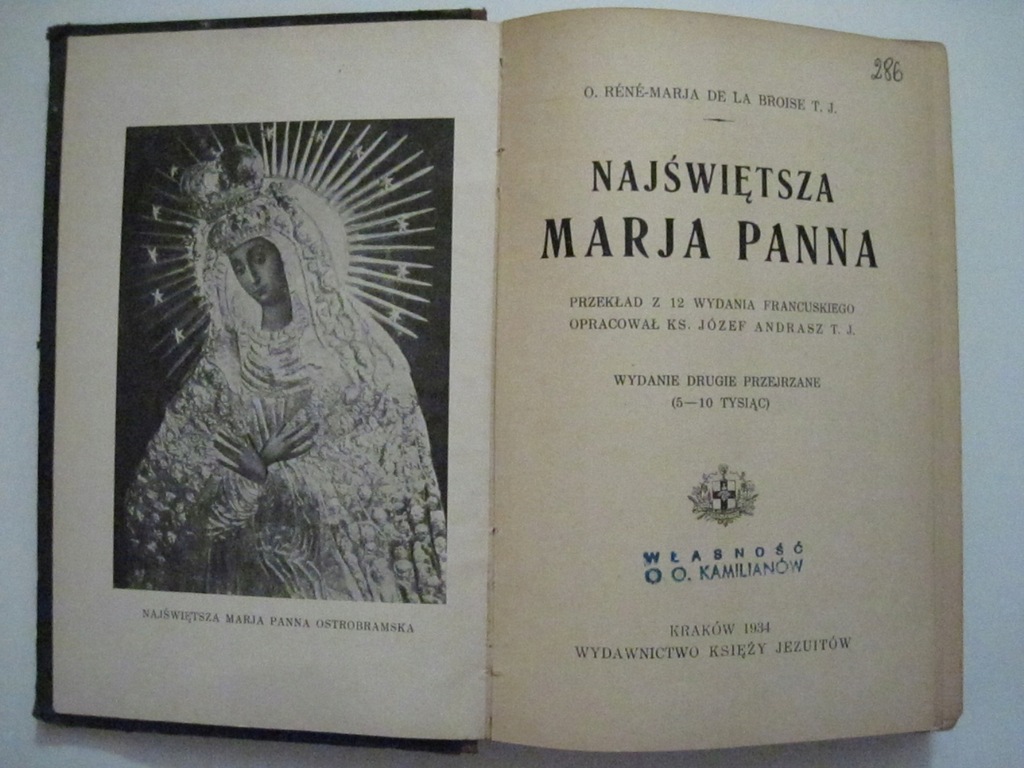 najświętsza maria panna O. Rene-Marja De La Broise