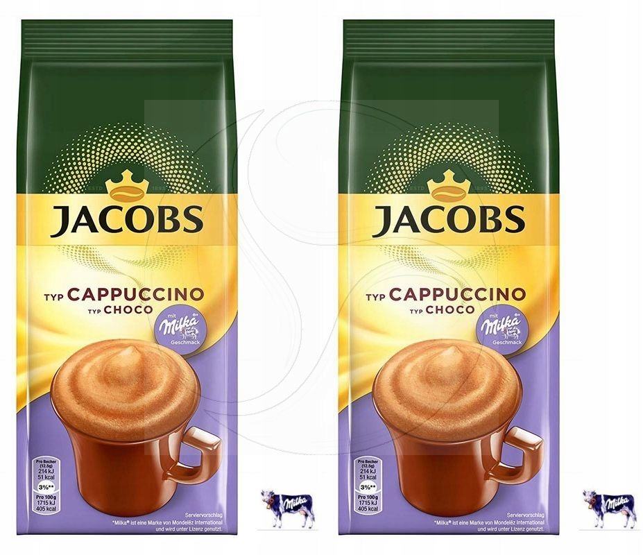 2 x MILKA Choco Jacobs Cappuccino 500g