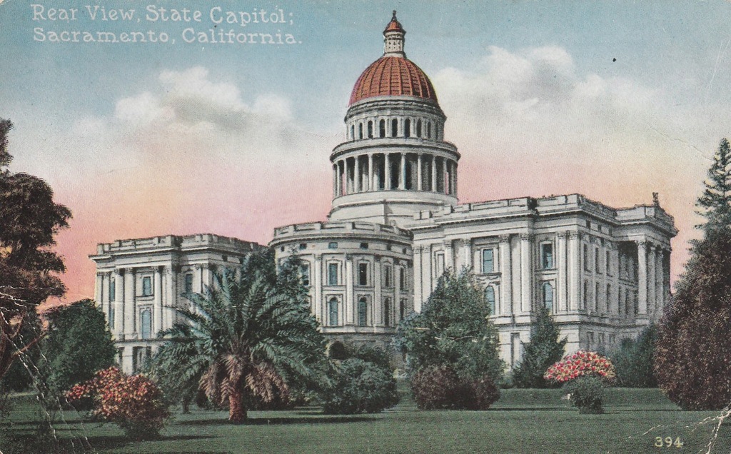 354.USA Capitol w Sacramento California ,Przedwojenna Pocztówka
