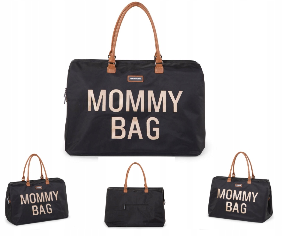 Childhome torba mommy bag czarno-złota weekendowa