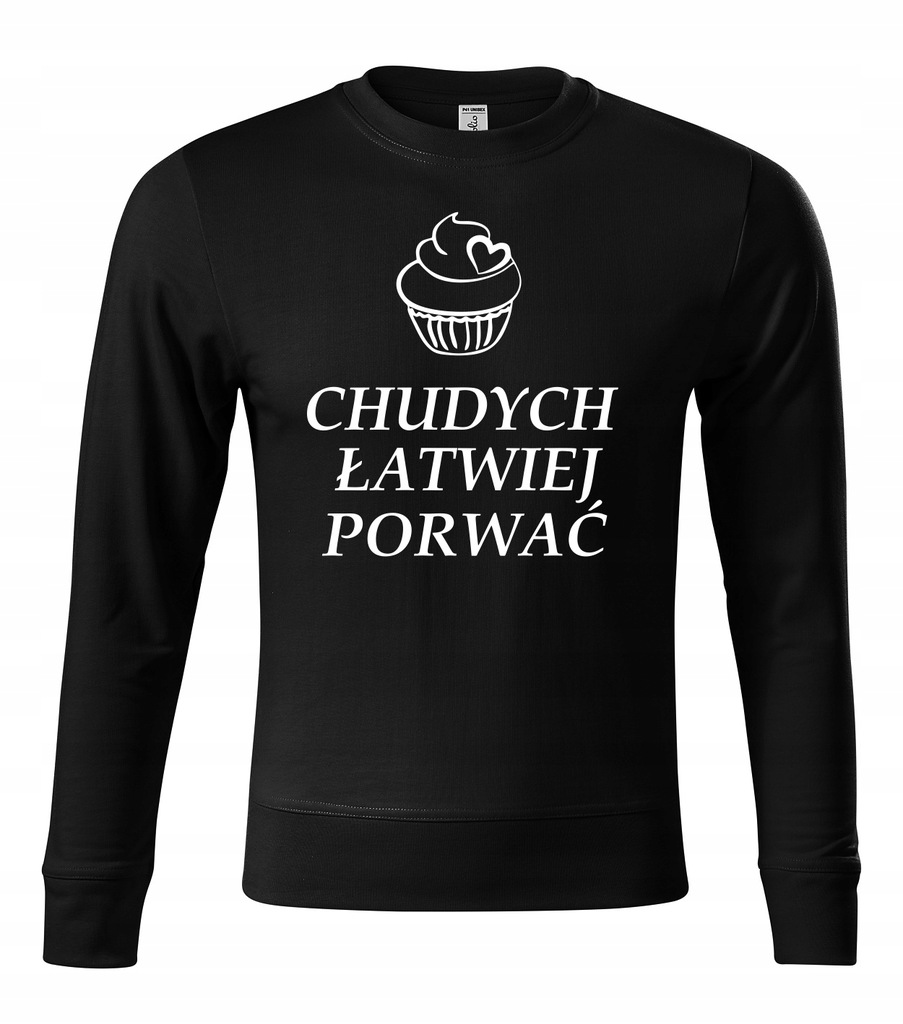 Bluza CHUDYCH ŁATWIEJ... czarna M męska / unisex