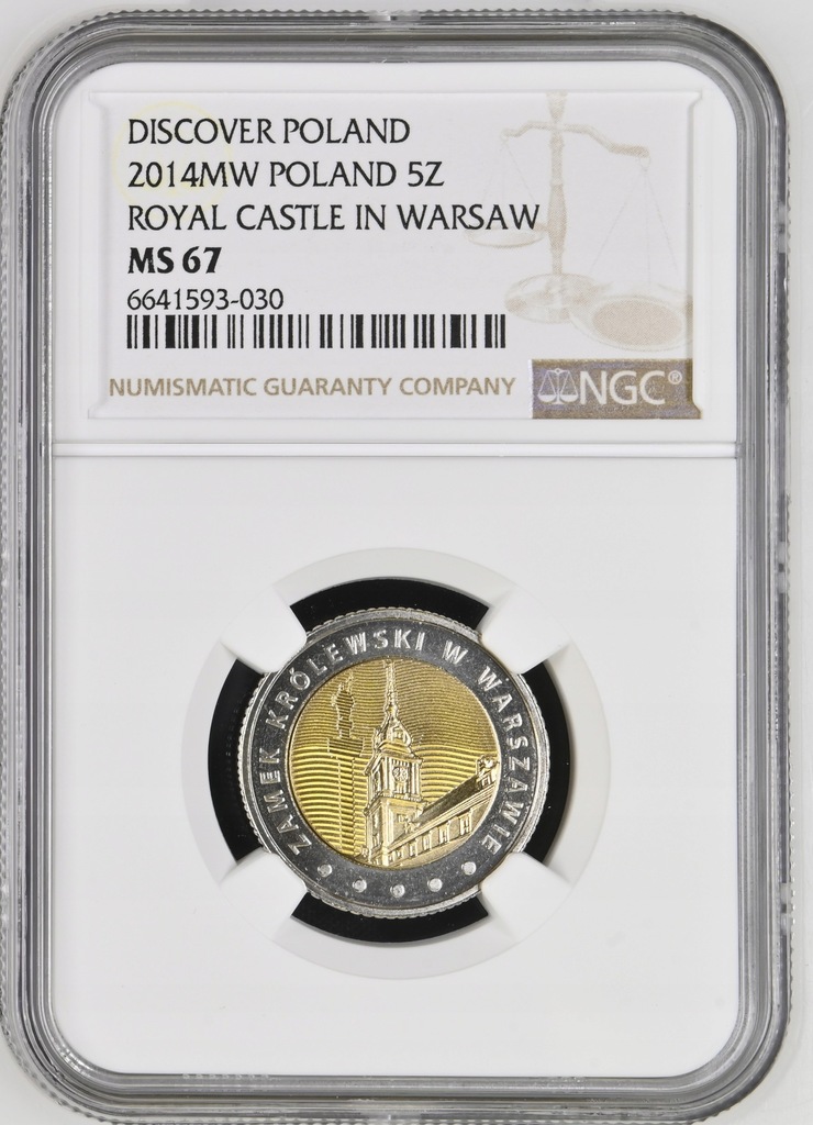 5 zł - Odkryj Polskę – Zamek Królewski w Warszawie - 2014 rok - NGC MS67