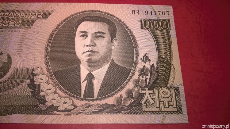 Korea Płn - 1000 Won - stan UNC - dla WOŚP