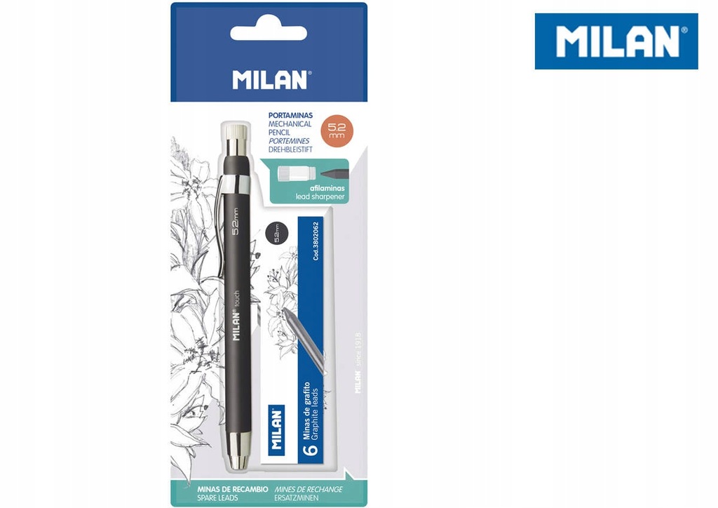 Ołówek KUBUŚ TOUCH MILAN 5,2 mm + grafity 6 sztuk
