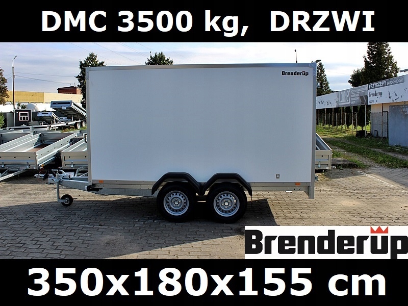 Przyczepa kontener cargo Brenderup 7350 350x180x155 cm DMC 2500 kg drzwi