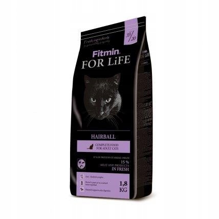 FITMIN CAT FOR LIFE HAIRBALL 1,8kg + 400g