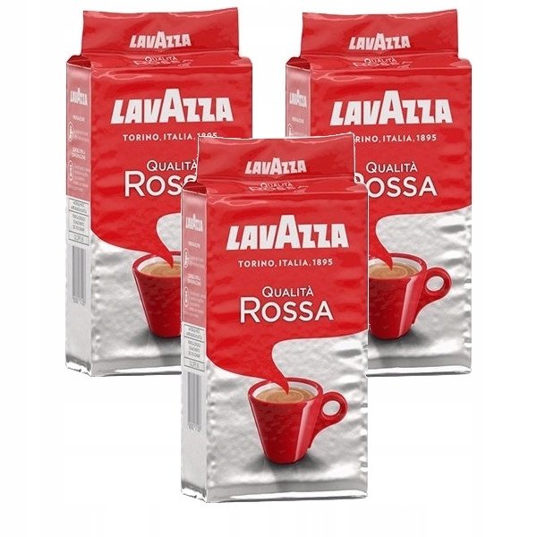 Lavazza Qualita Rossa 250g Włoska kawa mielona x3