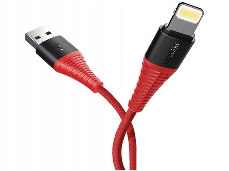 Czerwony Kabel USB - Lightning ROCK 2m
