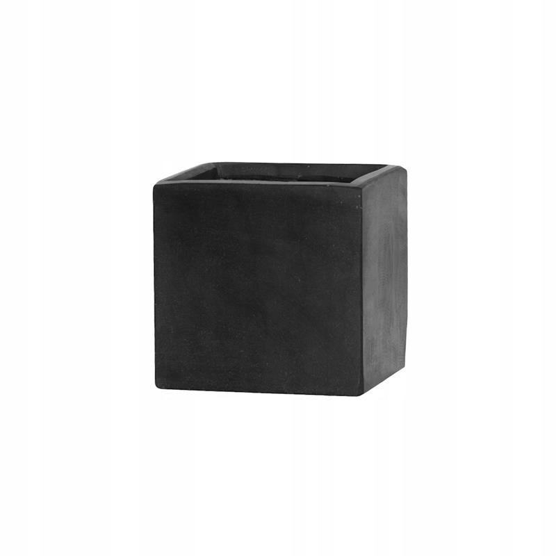 matowa czarna kwadratowa doniczka FLEUR 15x15/15