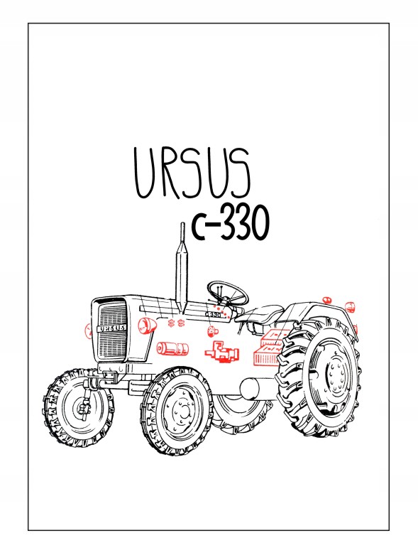 Mini plakat A5 traktor rolnik wieś Ursus c330