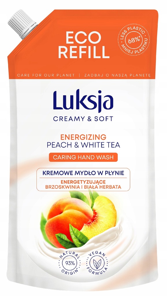 Luksja Creamy & Soft Energizujące Kremowe Mydło w płynie Brzoskwinia i Biał