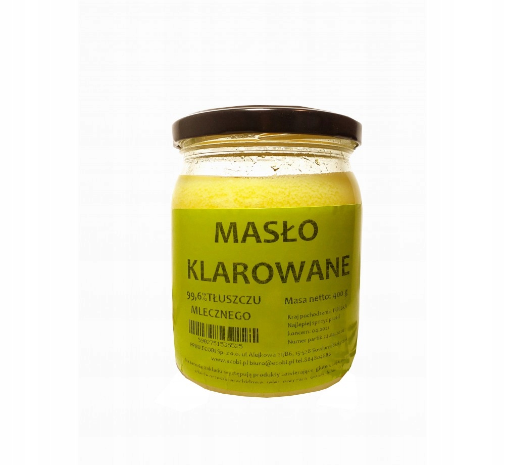 Masło Klarowane 400g GHEE Naturalne Ecobi