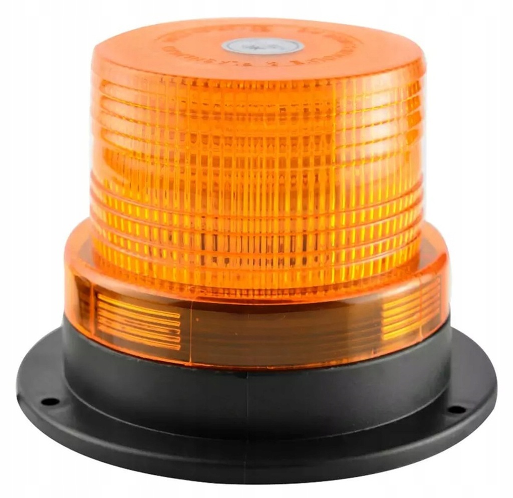 LAMPA LED KOGUT OSTRZEGAWCZY POMARAŃCZOWY BŁYSKOWY 12V 24V Z MAGNESEM
