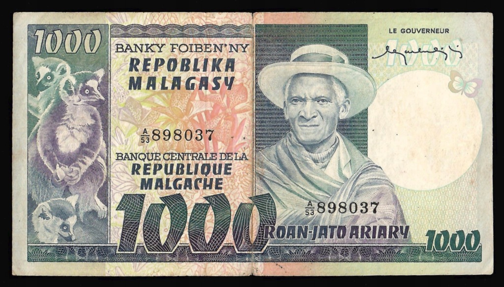 Madagaskar - 1000 franków 1974-75 (VF)