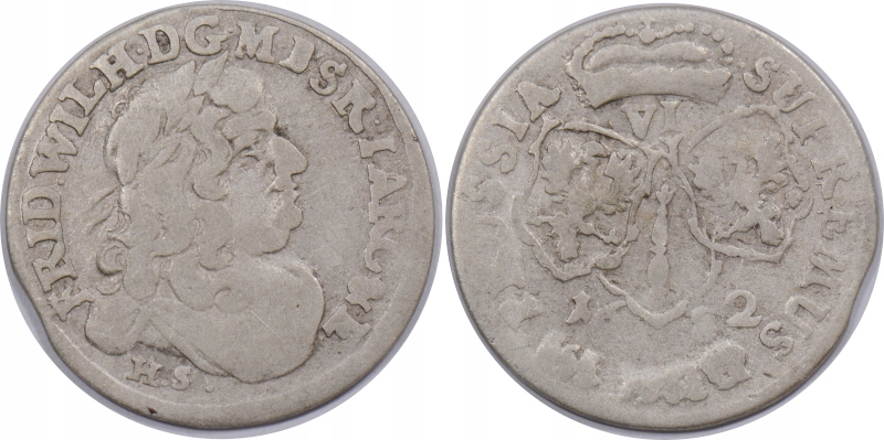 26EP. PRUSY FRYDERYK WILHELM SZÓSTAK 1682 HS
