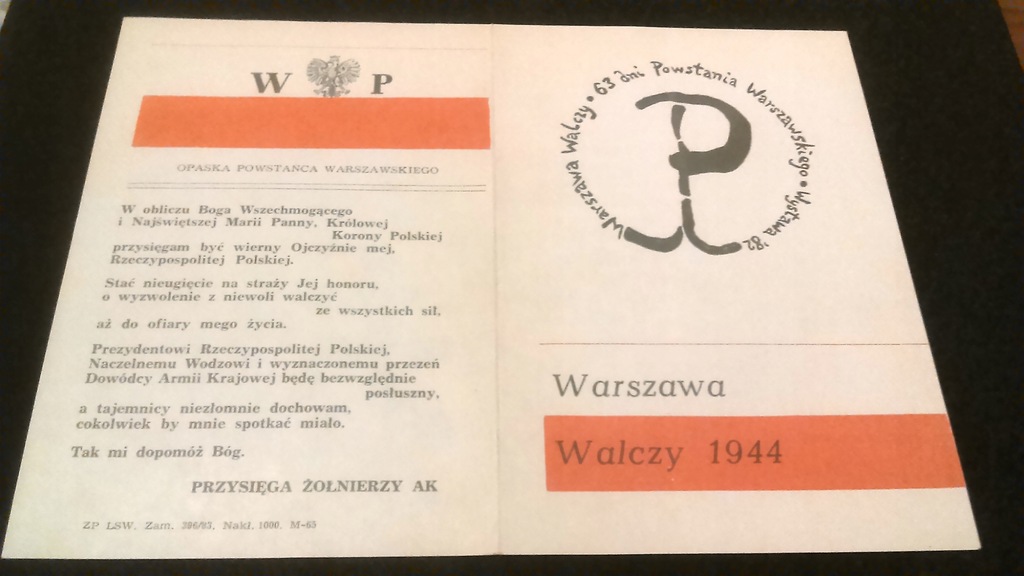 1983r z wystawy Warszawa walczy rota przysięga AK