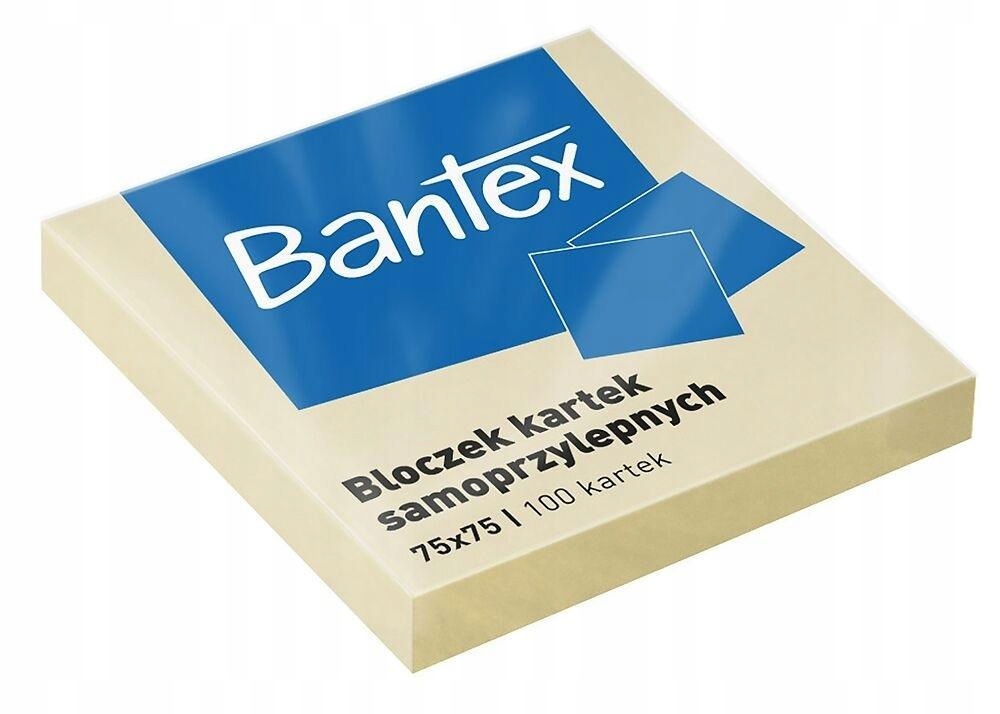 BLOCZEK SAMOPRZYLEPNY 75X75MM 100K ŻÓŁTY BANTEX