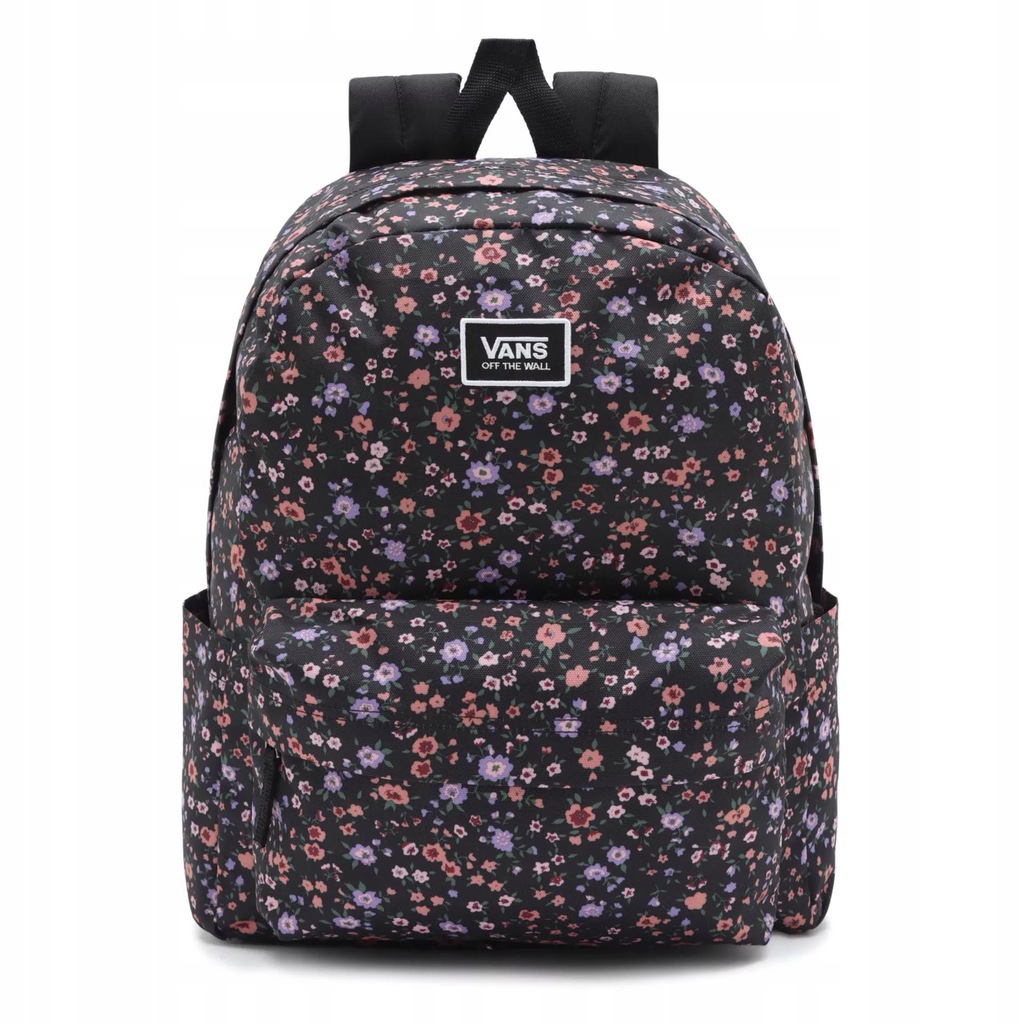 Old Skool plecak szkolny vans czarny w kwiatki 12486534488