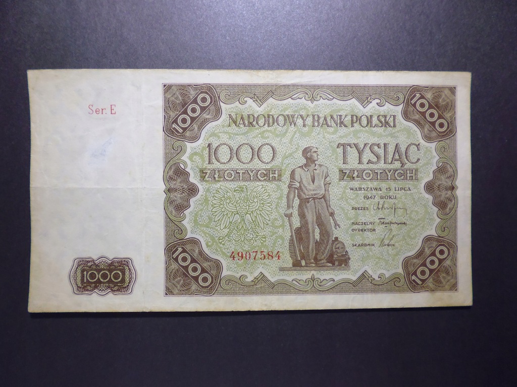 2028. 1000 złotych 1947 Mił.133a stan piękny