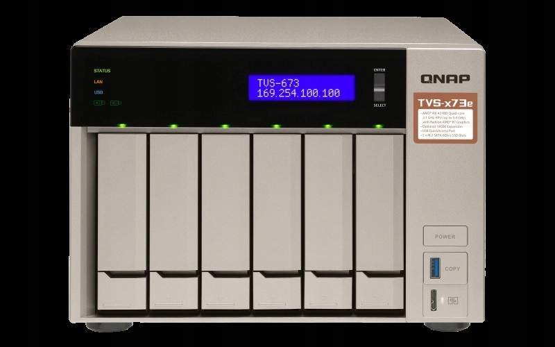 QNAP 6-Bay NAS, 8GB DDR4 RAM, AMD RX421BD 3.4GHz