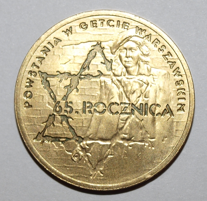 Moneta wyemitowana  z okazji 65 rocznicy Powstania