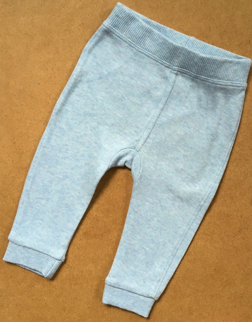 GEORGE niebieskie bawełniane spodnie 68/74 6-9m