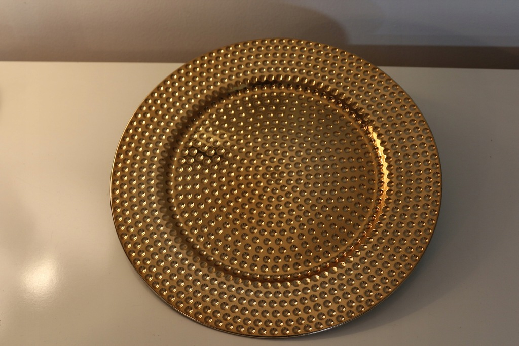 Купить Золотая тарелка, 32,8 см, свадебная посуда ХИТ: отзывы, фото, характеристики в интерне-магазине Aredi.ru