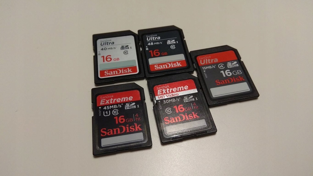 Karty SANDISK 16 GB - 5 sztuk BCM