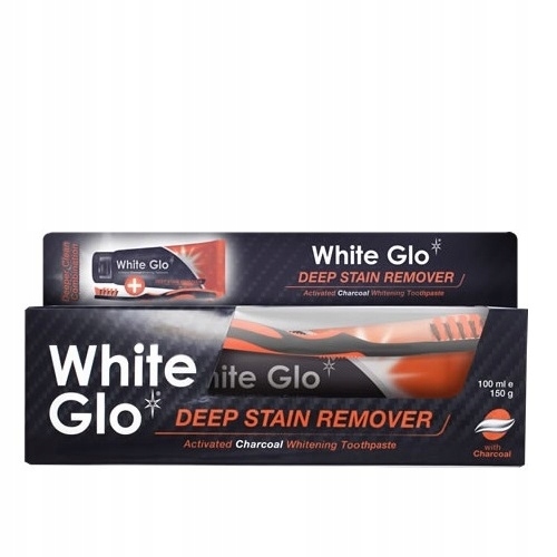 White Glo Deep Stain Remover Charcoal wybielająca pasta 100ml + szczoteczka