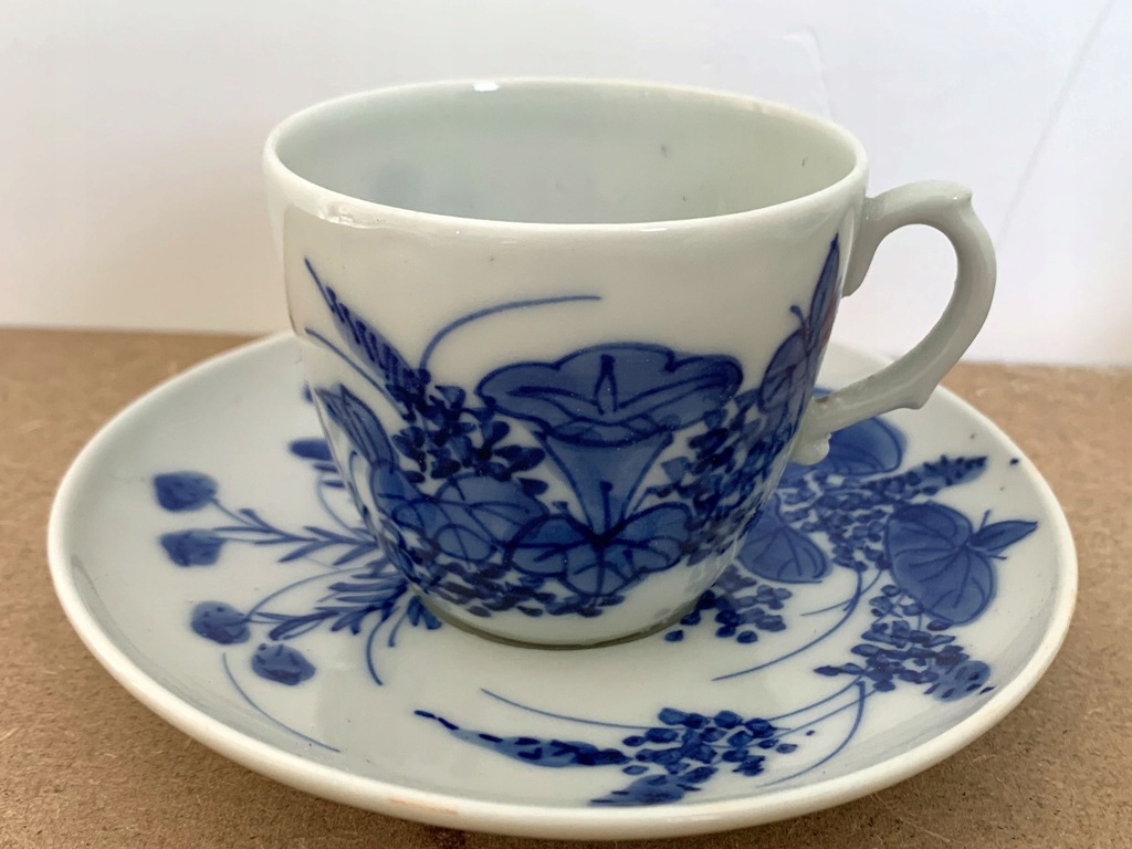 chiny japonia porcelana filiżanka blue and white