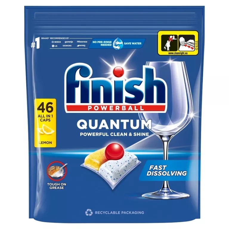 FINISH QUANTUM LEMON KAPSUŁKI DO MYCIA NACZYŃ W ZMYWARCE 478,4 G (46 SZTUK