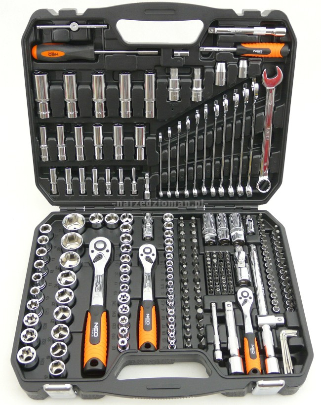 Набор 08-671 головок 1/2, 3/8, 1/4, crv , 219 шт. Набор инструментов нео 219. Neo 08-679. Neo. 08 671.
