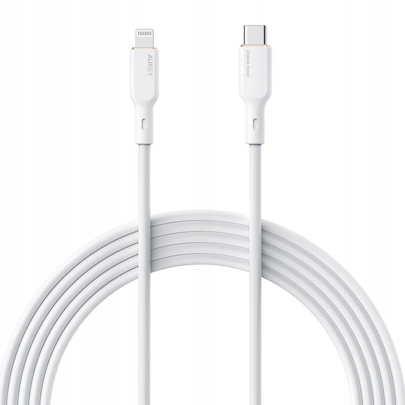Kabel Aukey USB typ C - Apple Lightning 1 m biały