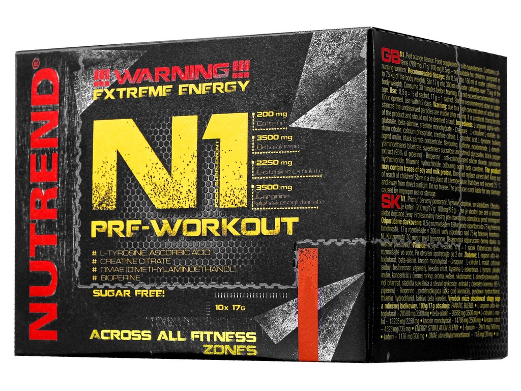 NUTREND N1 Pre-Workout 10X17G PRZEDTRENINGÓWKA ! !