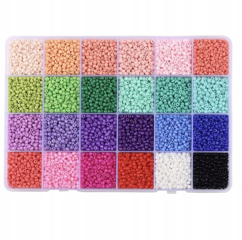 Koraliki zestaw 3mm kolorowyc koralików/OPIS